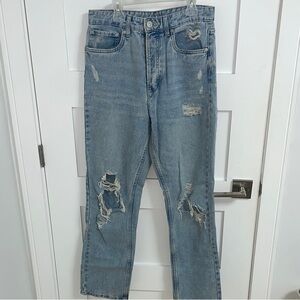 Men's Distressed Blue Jeans